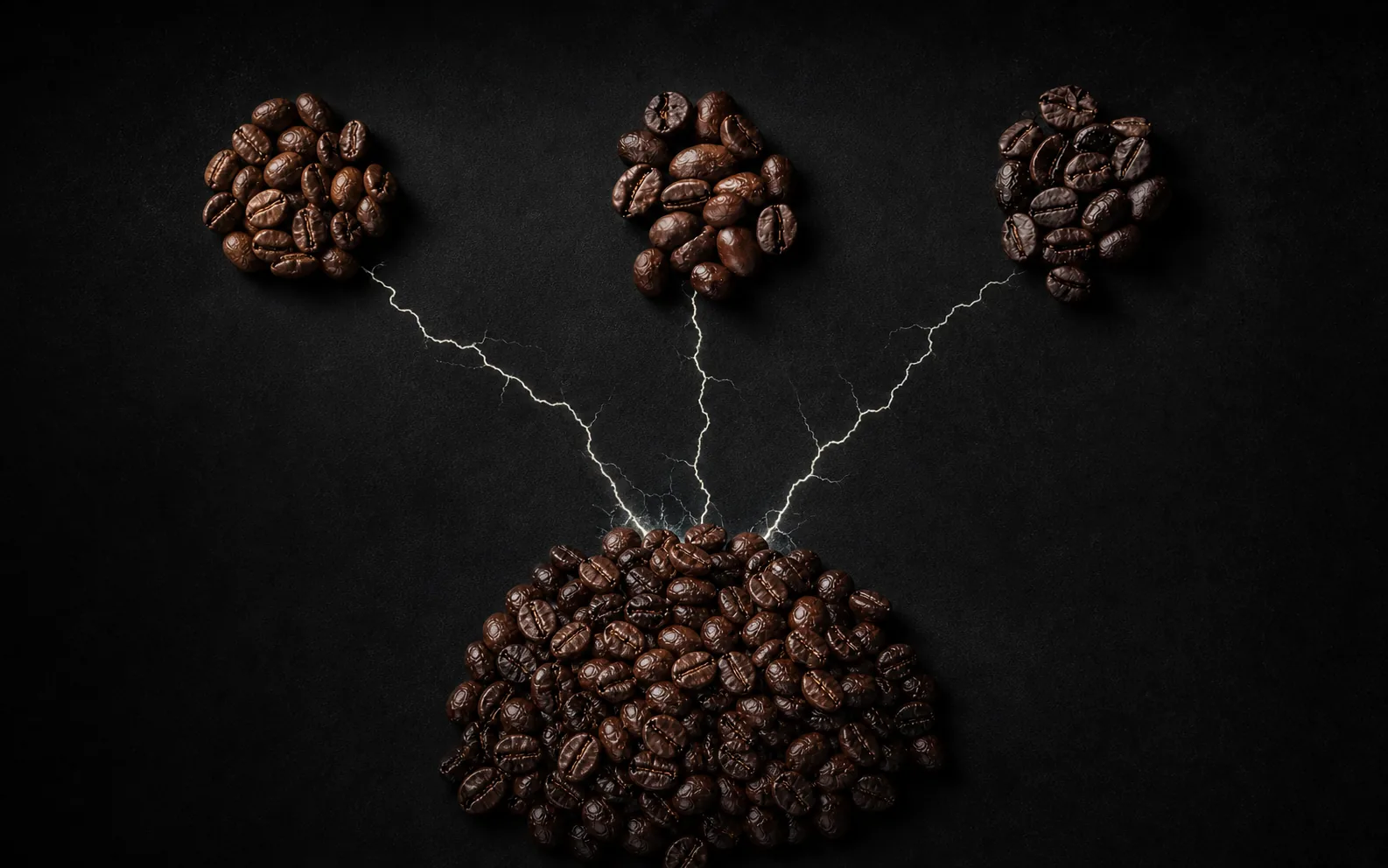 Drei getrennte Röstungen aus Kaffeebohnen, die erst danach zu einer Mischung zusammenlaufen
